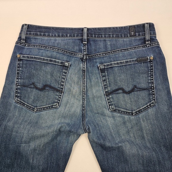 7 For All Mankind Slimmy Men's 33 Dark Wash Blue Denim Jeans Style ATA511834A - Picture 7 of 8